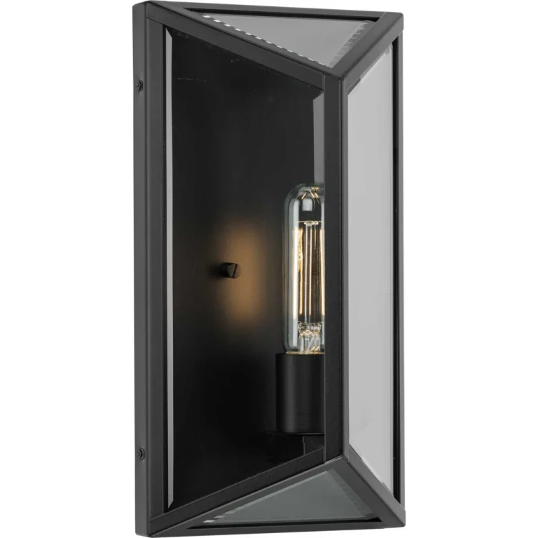 Matte Black One Light Outdoor Wall Lantern from the Bristol Collection