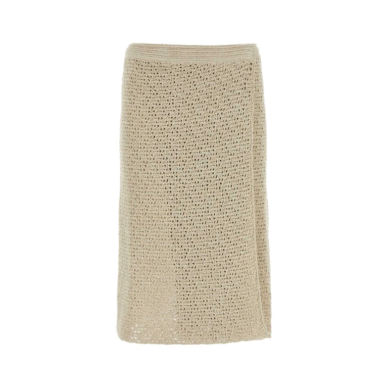 Bottega Veneta Sand Crochet Skirt Exterior: Cotton Gonne - Women