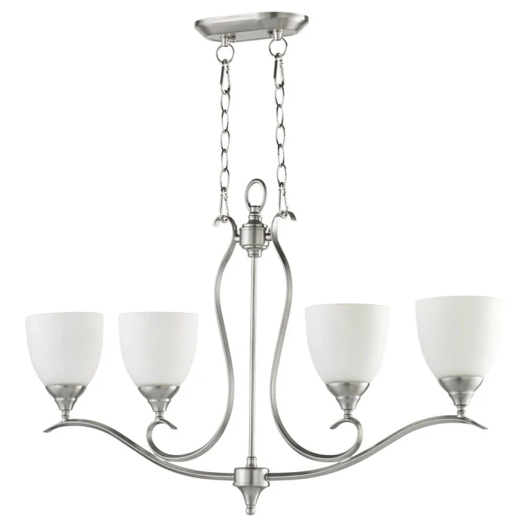Quorum Flora 4-Light 6" Ceiling Island Light in Satin Nickel