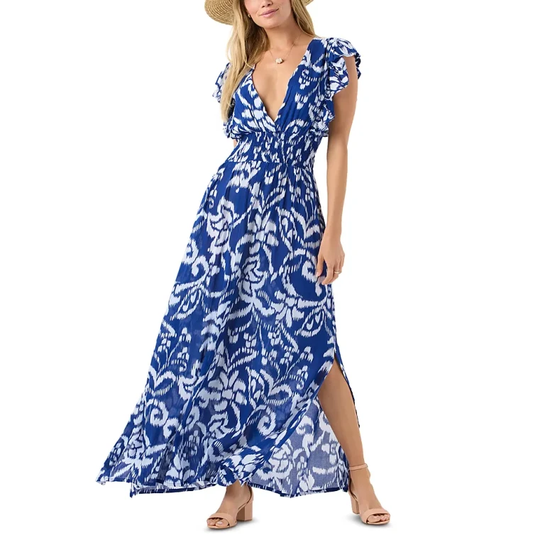 Tiare Hawaii Dahlia Tie Dye Cover Up Maxi Dress