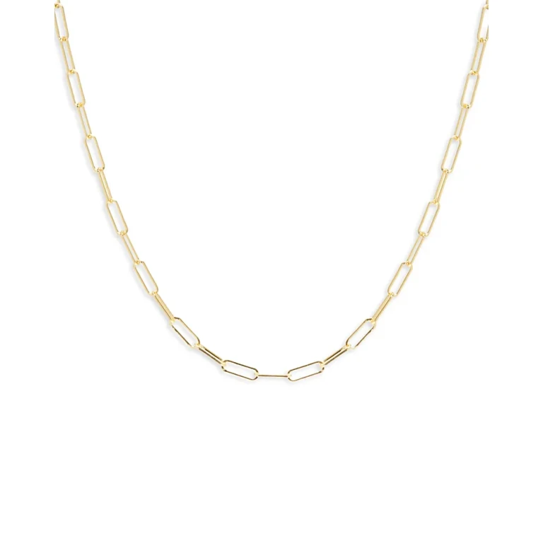Zoe Chicco 14K Yellow Gold Heavy Metal Small Paperclip Link Chain Necklace, 16