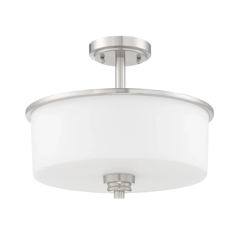 Brushed Polished Nickel Two Light Convertible Semi Flush from the Bolden Collection