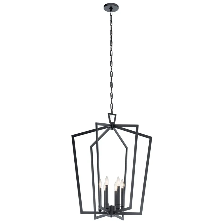 Abbotswell 6-Light Large Foyer Pendant in Black