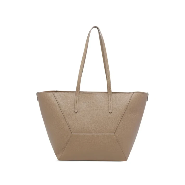 Brunello Cucinelli Duo Zip Leather Shoulder Bag