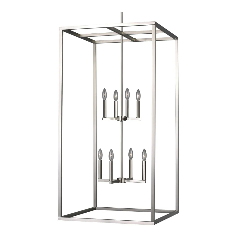 Moffet Street 8-Light Foyer Light in Brushed Nickel
