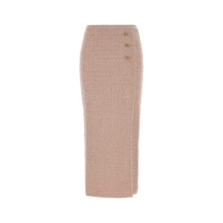Alessandra Rich Pink Boucle Skirt