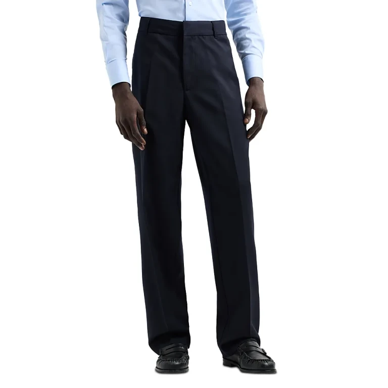 Emporio Armani Twill Straight Leg Suit Trousers