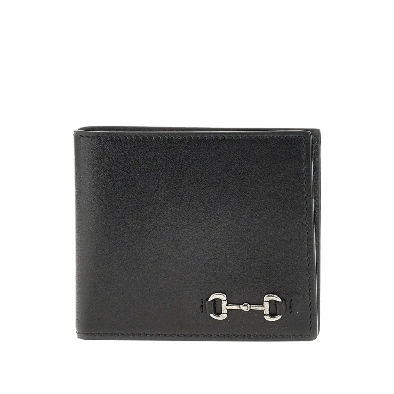 GUCCI Leather wallet with Horsebit detail Man One Size