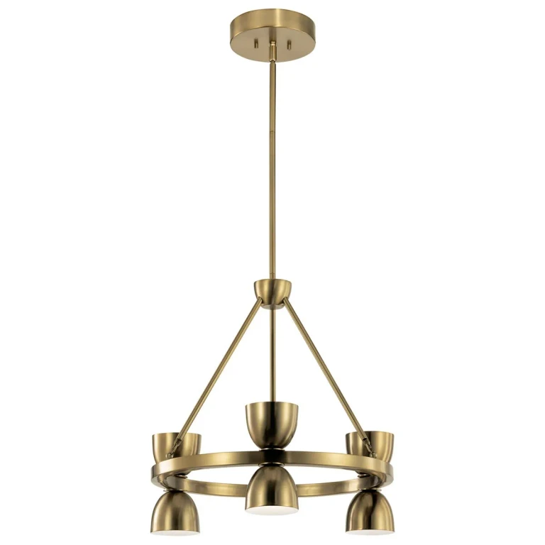 Baland 6-Light Transitional Chandelier in Brushed Natural Brass
