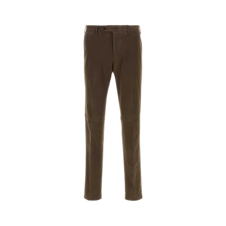 PT Torino Brown Stretch Modal Blend Pant