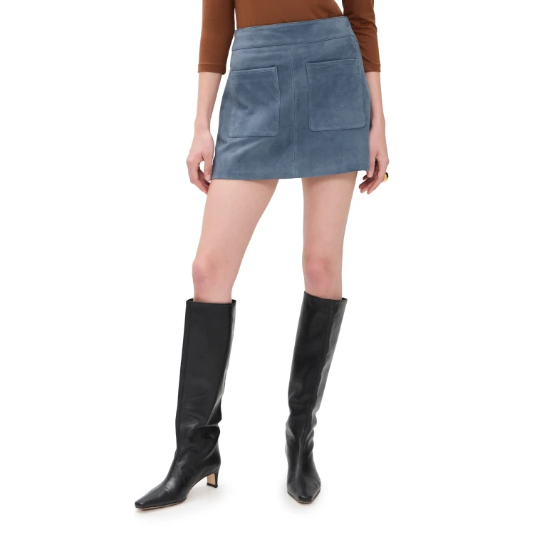 Tanya Taylor Fran Skirt Steel Blue 8