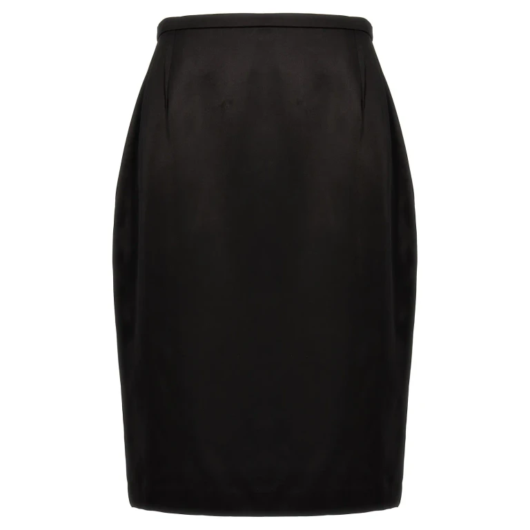 Saint Laurent Satin Pencil Skirt