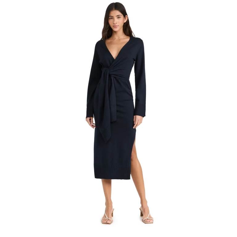 SIMKHAI Skyla Wrap Dress Sangria M