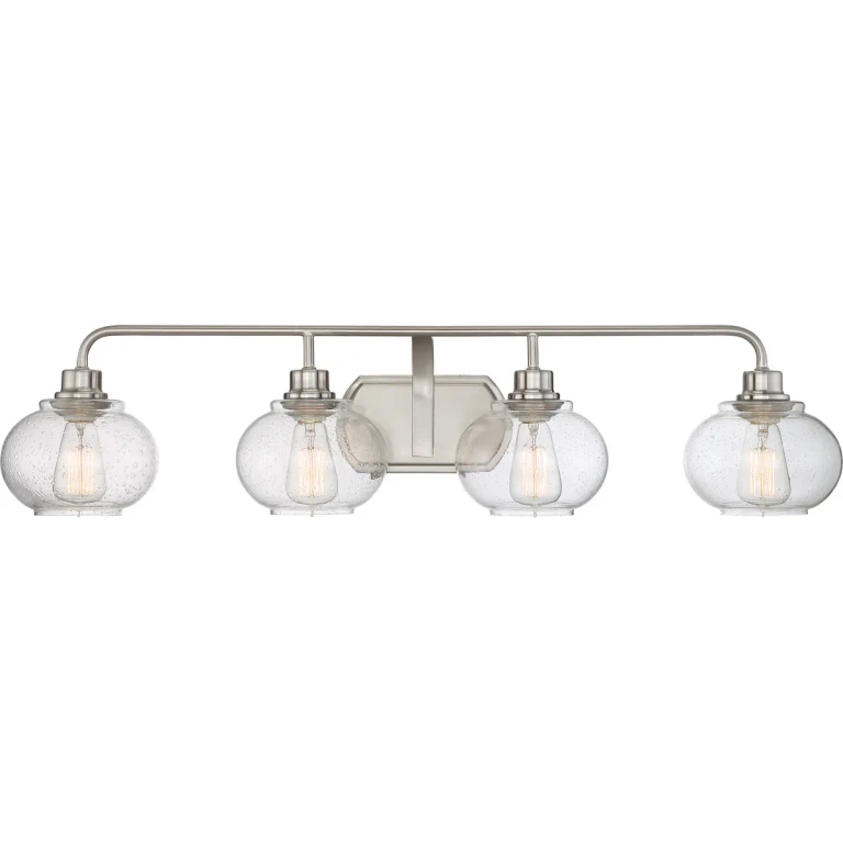 Trilogy 4-Light Bathroom Vanity Light in Brushed Nickel