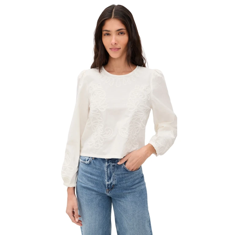 Z Supply Tatiana Poplin Top White XL