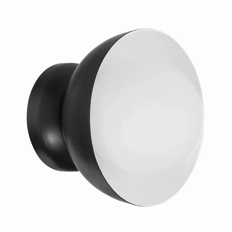 Flat Black One Light Wall Sconce from the Ventura Dome Collection