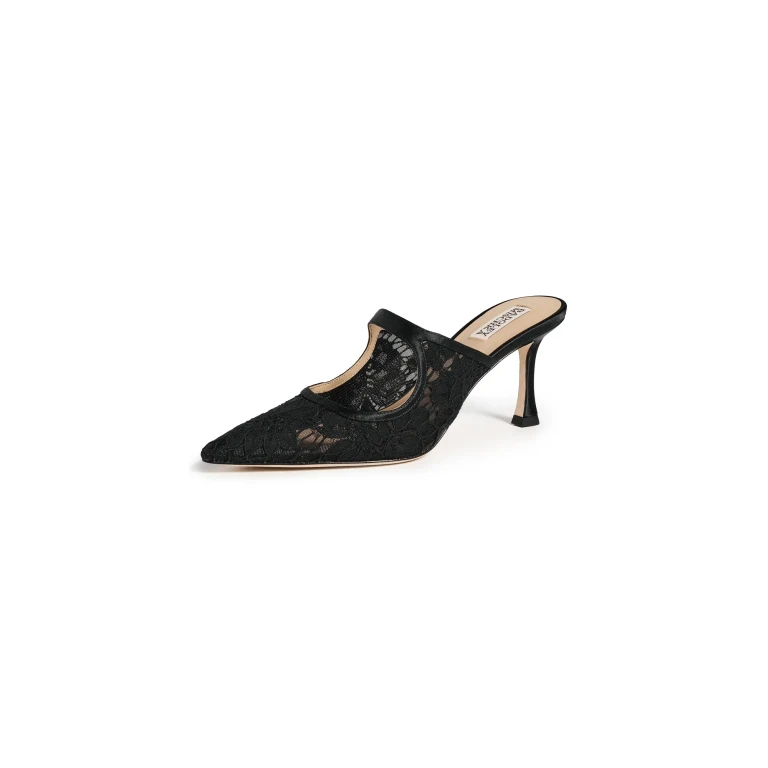 Badgley Mischka Oaklyn Heeled Mules Black Satin 10