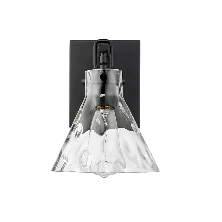 Matte Black One Light Wall Sconce from the Barlon Collection
