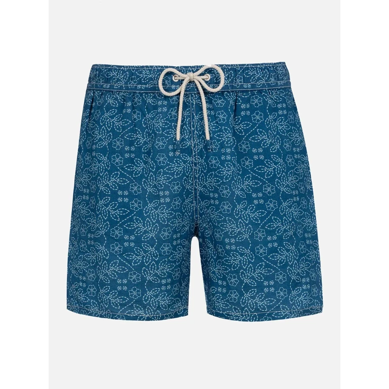 MC2 Saint Barth Gustavia Sashiko Linen Swim Shorts
