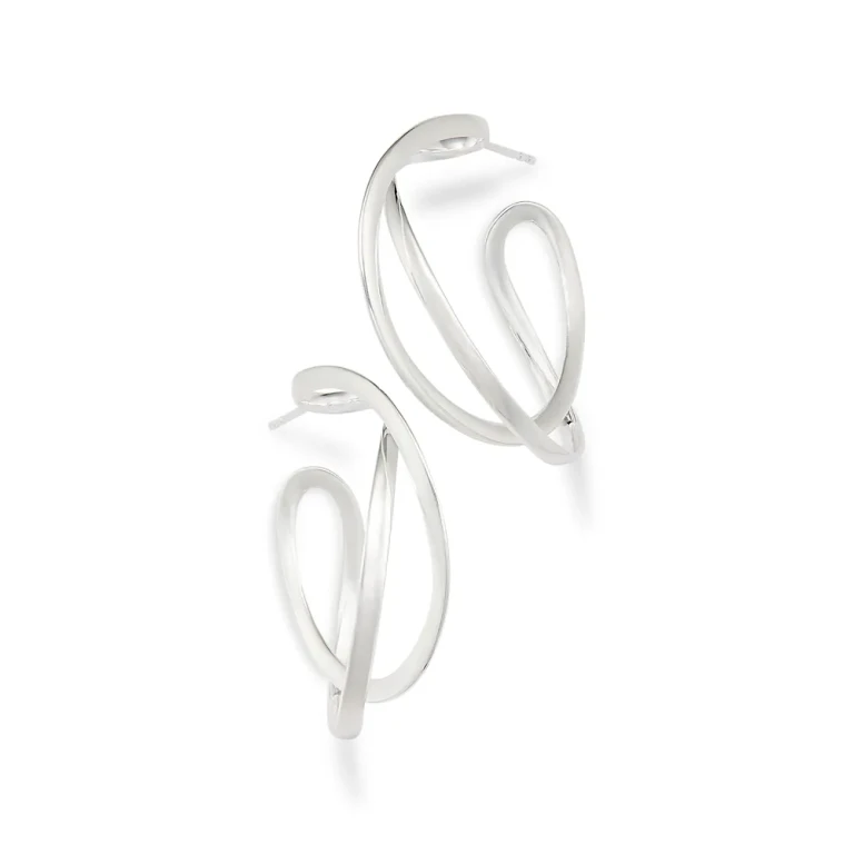 Georg Jensen Sterling Silver Infinity Medium Hoop Earrings