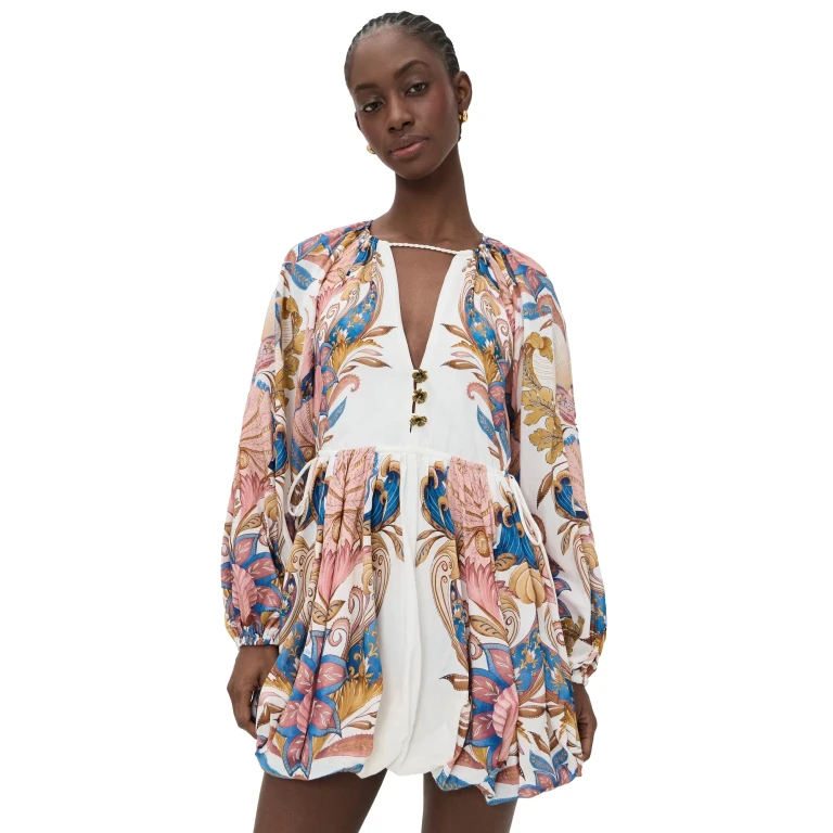 FARM Rio Sea Garden Off-White Mini Dress Sea Garden Off-White L