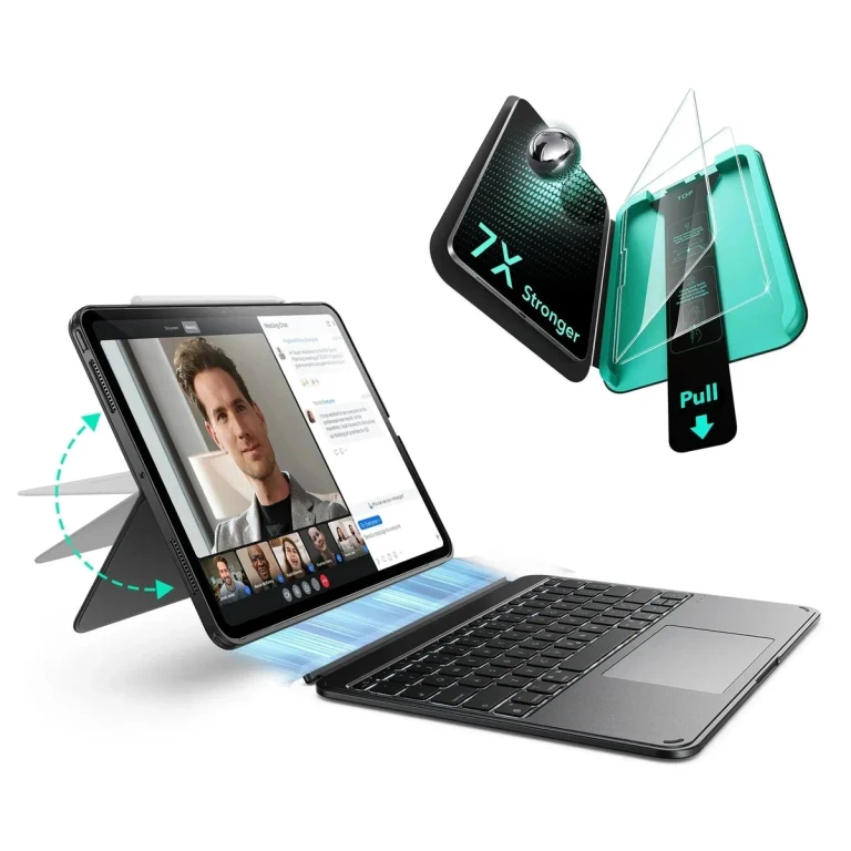 iPad Pro 13 (M4) 2024 Bundle: Shift Tastaturhülle & Armorite Displayschutz - DE Layout - Dark Gray - Dark Gray