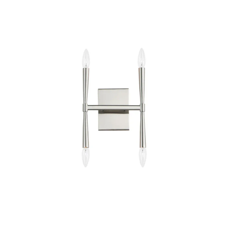 Satin Nickel Four Light Wall Sconce from the Rome Collection