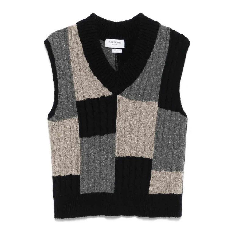 Thom Browne Pull À Col V - Bleu Foncé