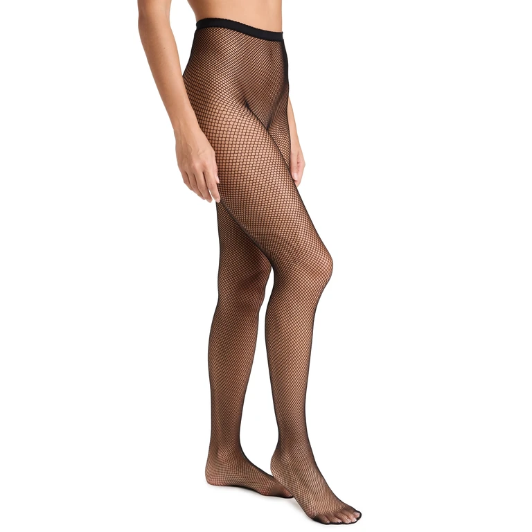 Stems Micro Fishnet Tights Black L