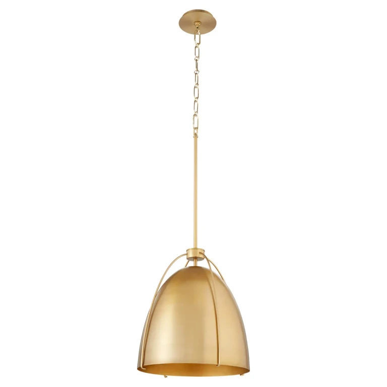 Aged Brass One Light Pendant from the Jamie Collection