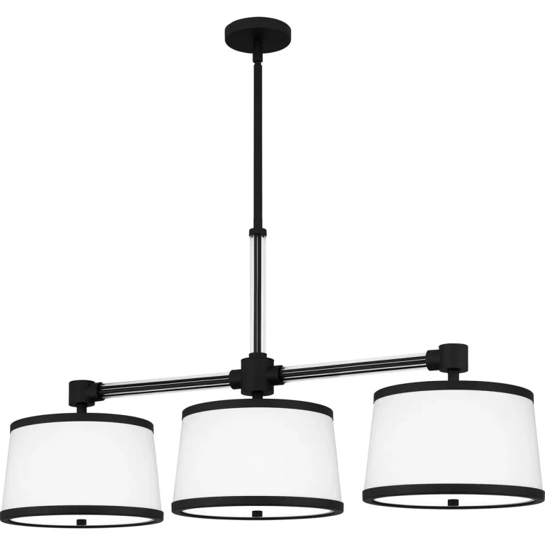 Matte Black Three Light Linear Chandelier from the Kylen Collection