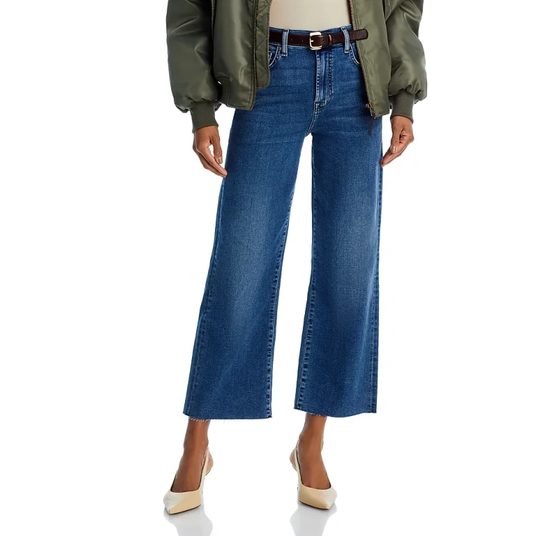 7 For All Mankind High Rise Cropped Wide Leg Alexa Jeans in Clara