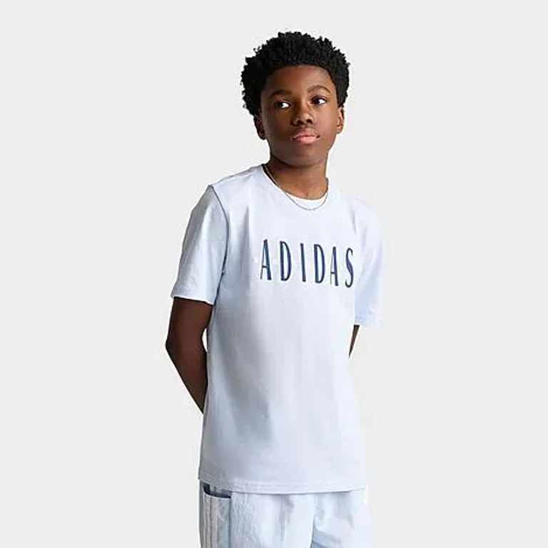 adidas Boy's Big Kids Soccer T-Shirt in Crystal Sky Size: XS