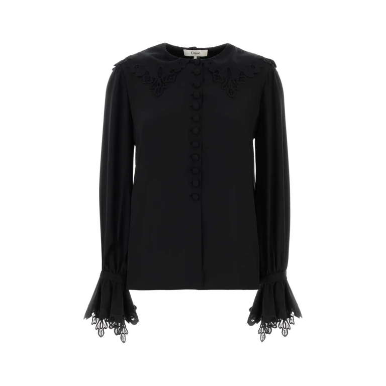 Chloé Black Crepe Blouse