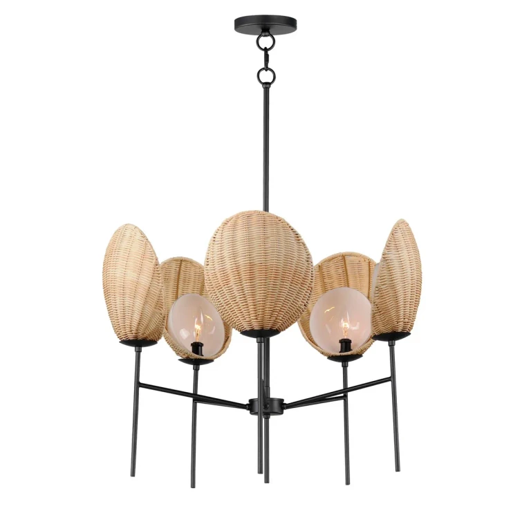 Black Five Light Chandelier from the Maldives Collection