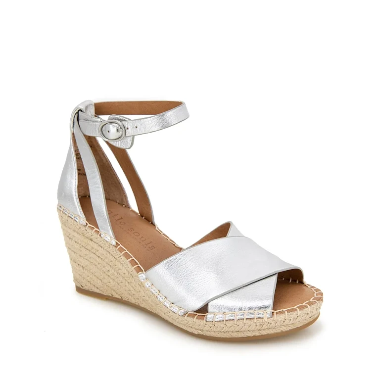Gentle Souls by Kenneth Cole Women's Charli Ankle Strap Espadrille Wedge Sandals