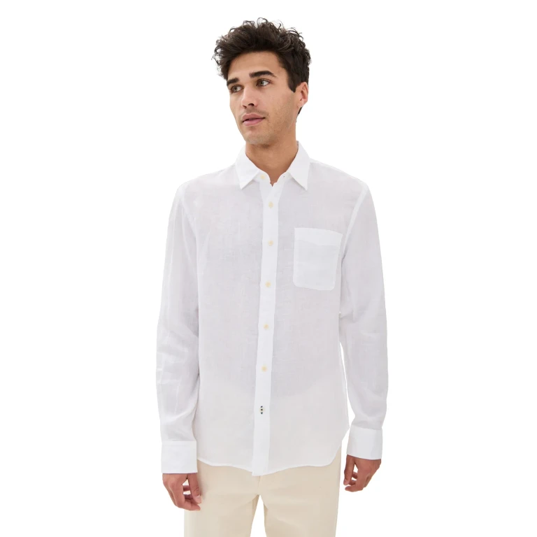Faherty Linen Laguna Shirt Summer Classic Stripe M