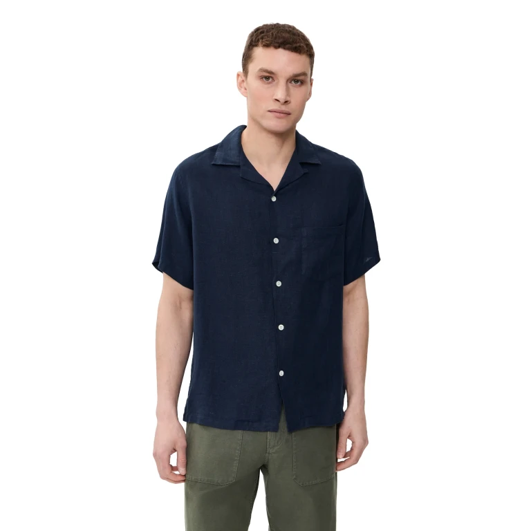 Portuguese Flannel Linen Camp Collar Shirt White M