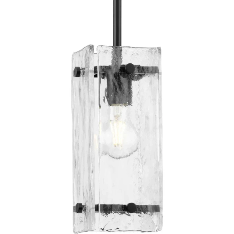 Matte Black One Light Pendant from the Rivera Collection