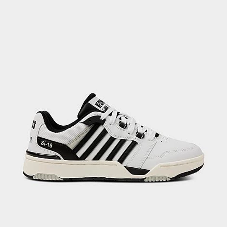 K-Swiss Men's SI-18 Rival Casual Shoes in White/Grey/Black Size: 7.5