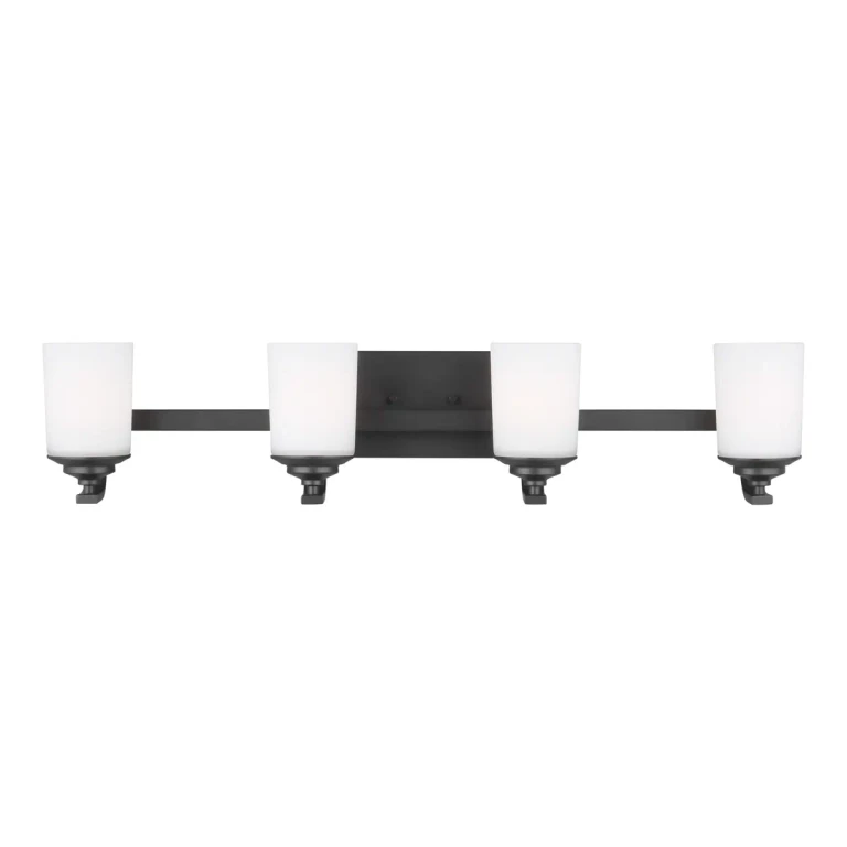 Sea Gull Kemal 4-Light Bathroom Vanity Light in Midnight Black - 4430704-112