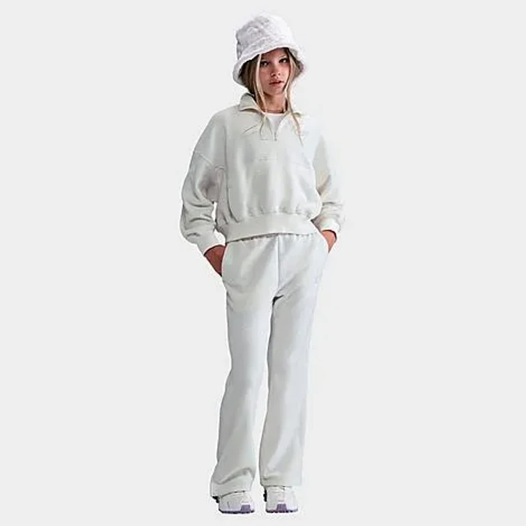 Nike Girls' Big Kids Sportswear Fleece Pants in Soft Pearl/White Size: Small