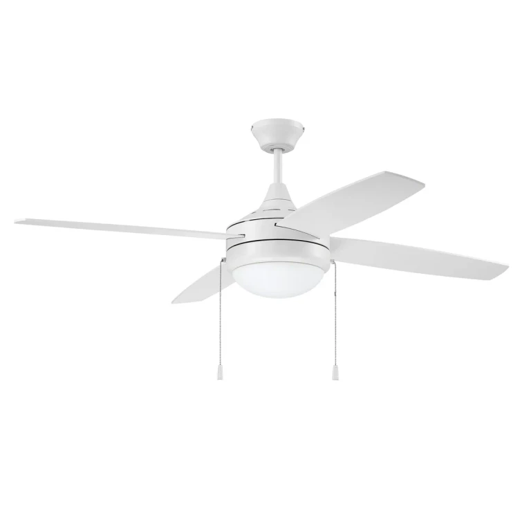 White 52"Ceiling Fan from the Phaze 4 Collection