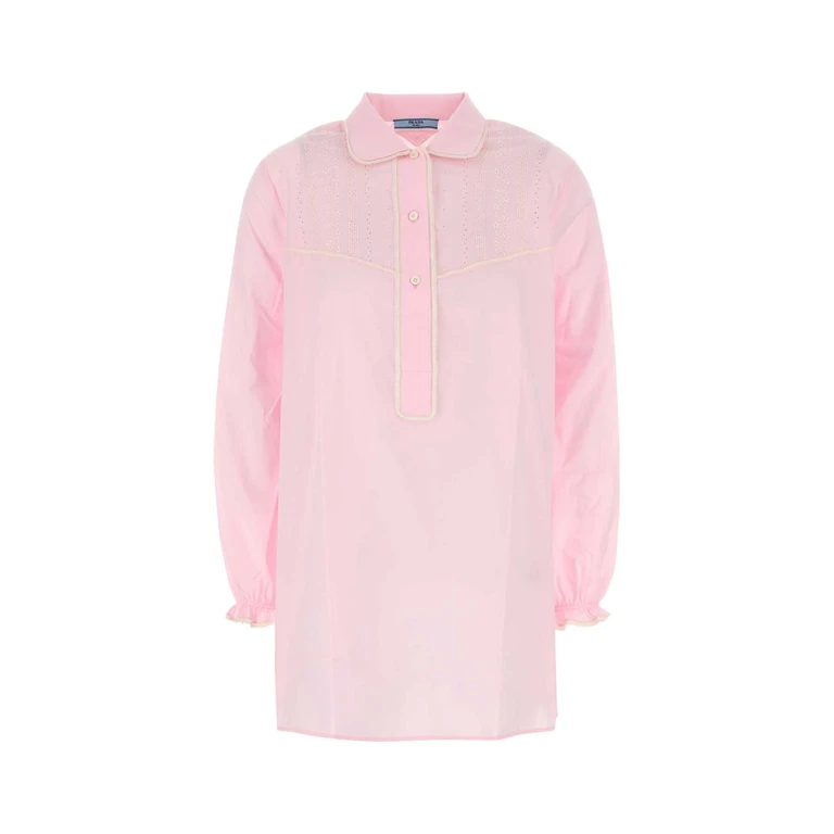 Prada Pink Cotton Blouse Rosa Co-trochusniloticus Camicie - Women