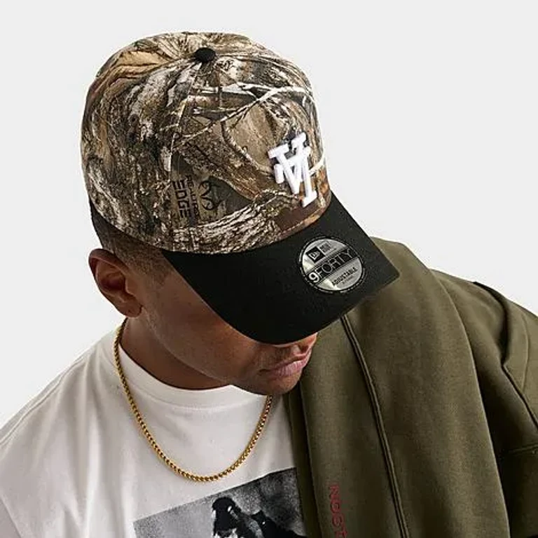 New Era Los Angeles Dodgers MLB 9FORTY Upside Down A-Frame Snapback Hat in Realtree/Black