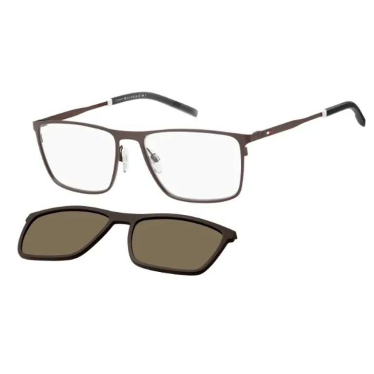 Tommy Hilfiger Polarized Bronze Clip-On Rectangular Mens Eyeglasses TH 1803/CS 0VZH/SP 58