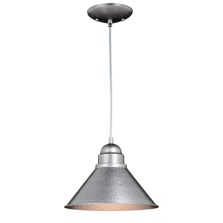 Brushed Pewter One Light Outdoor Pendant from the Outland Collection