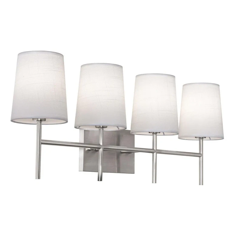 Satin Nickel Four Light Vanity from the Rose Collection
