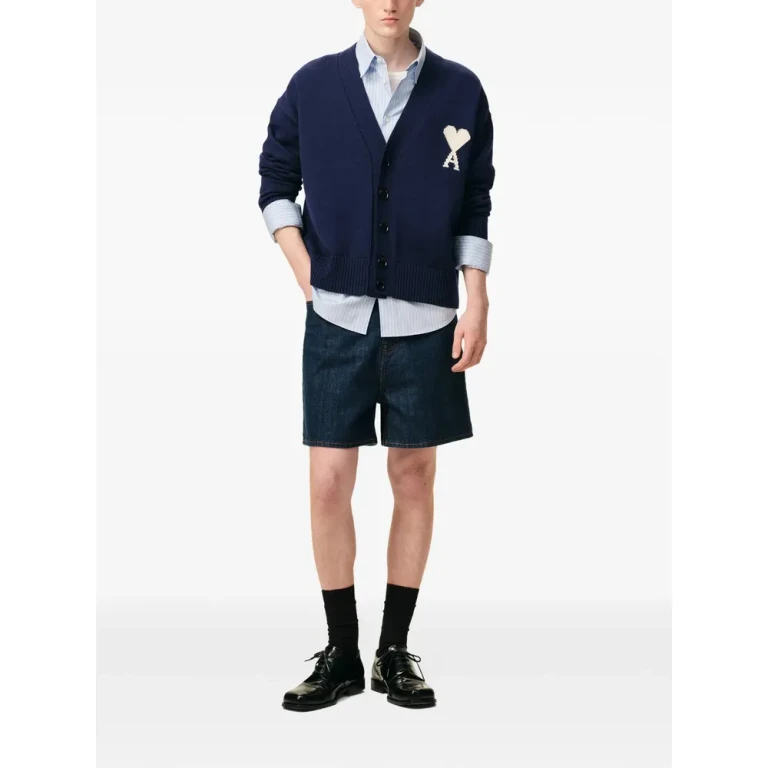 Ami Paris V-Ausschnitt Strickjacke