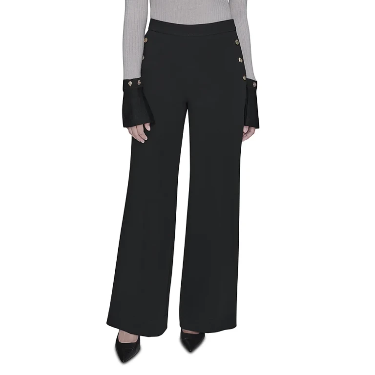 Karl Lagerfeld Paris Sailor Button Flare Pants